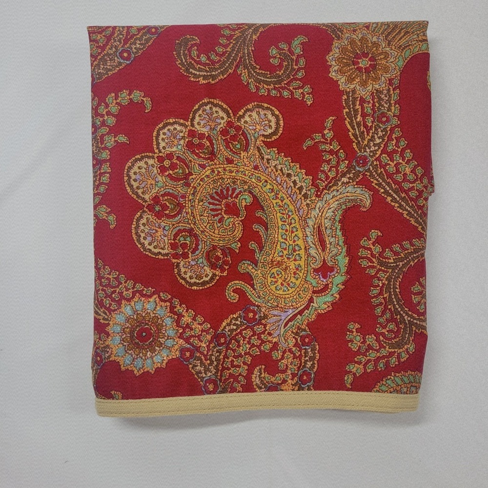 CHAPS Ralph Lauren Juliette Red Gold Paisley Window Valance 78x17.5"